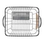  Metal Dish Rack with Caddy, Antique Gray, Best Used for Dish Drying and Sink Organization