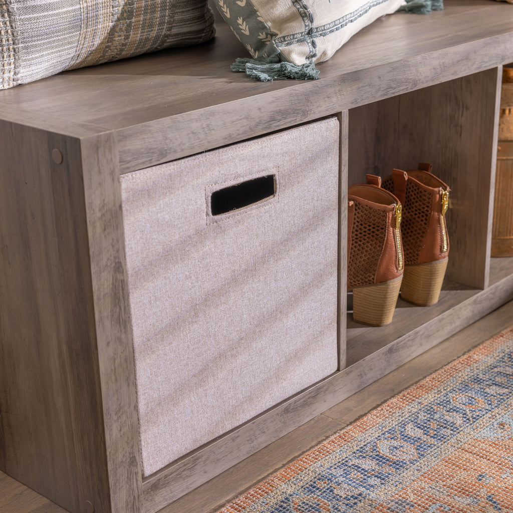  4 Cube Vertical Storage Organizer, Rustic Gray