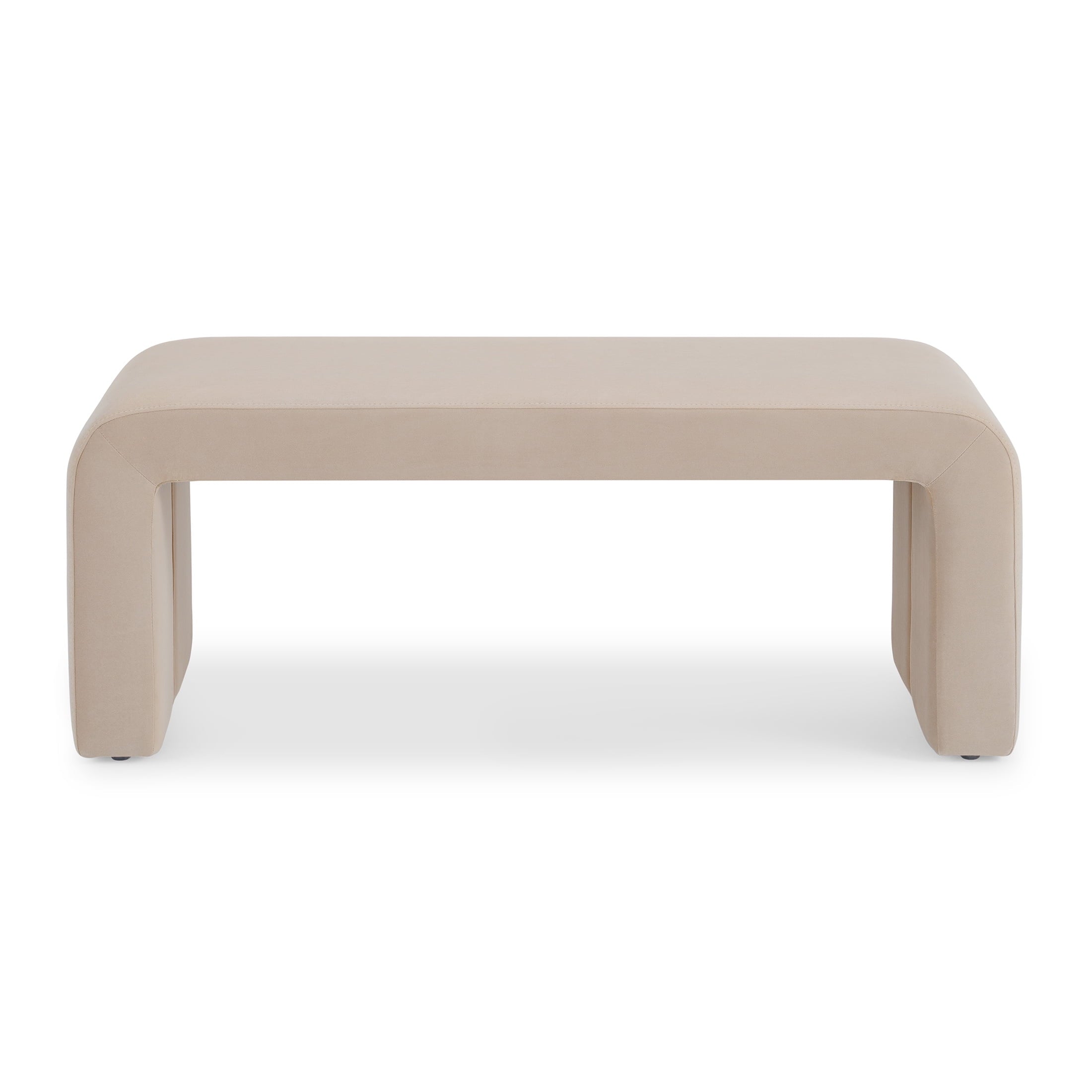  Juliet 44.50" Velvet Waterfall Bench, Beige