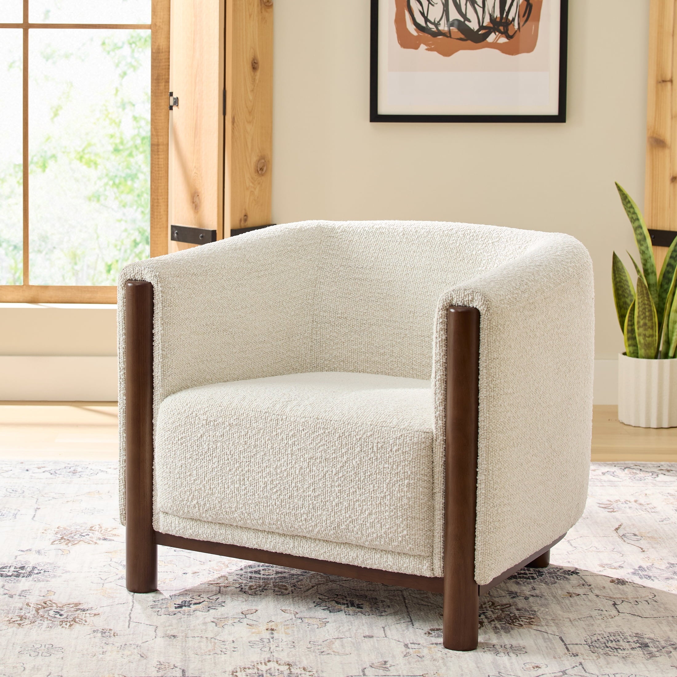  Adlin Accent Chair, Cream Boucle