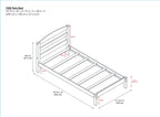  Leighton Kids Twin Size Bed, Wood Platform Bed Frame, Espresso