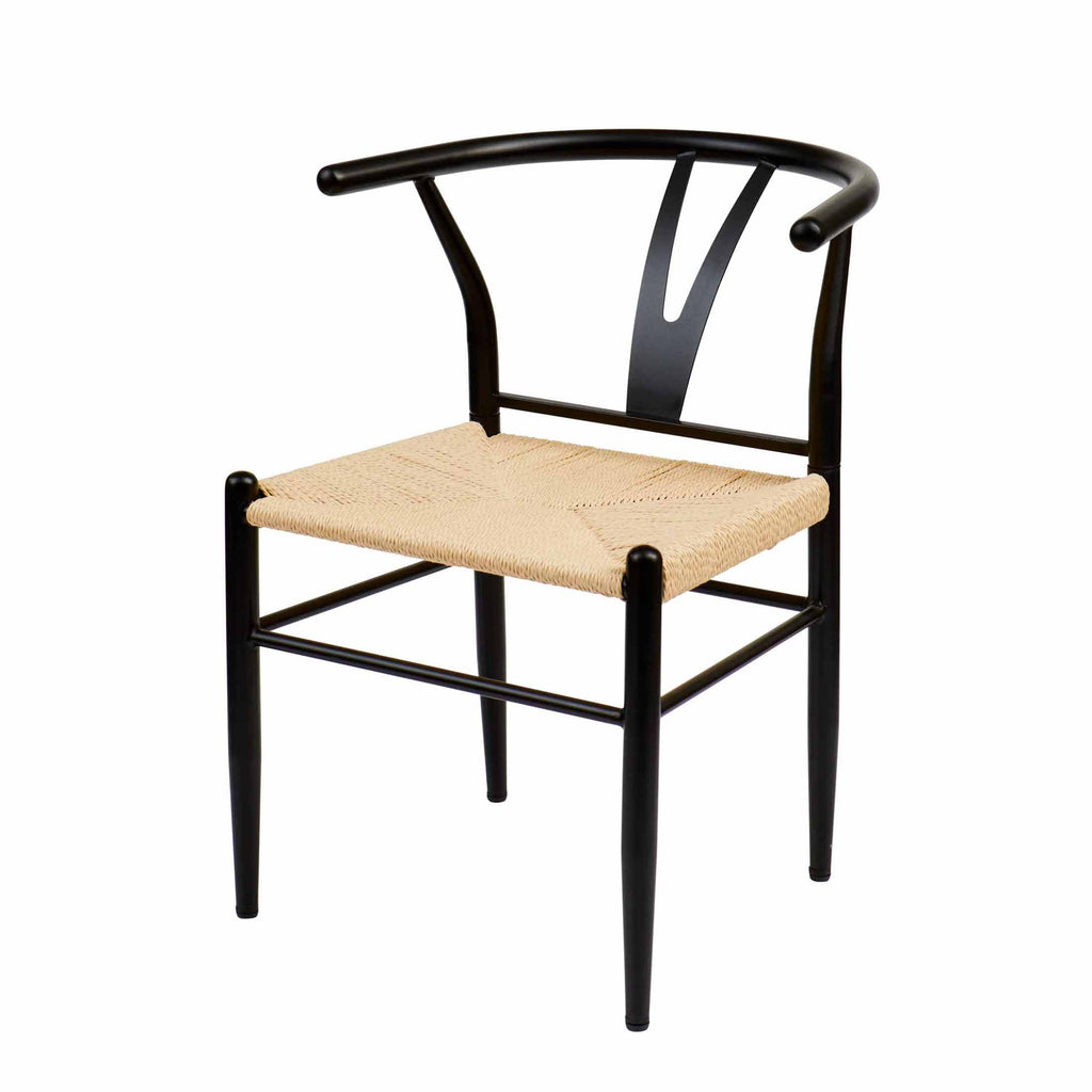  Springwood Wishbone Chair 2 Pack, Metal Base Black Finish