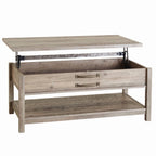 Modern Farmhouse Rectangle Lift-Top Coffee Table, Rustic Gray Finish