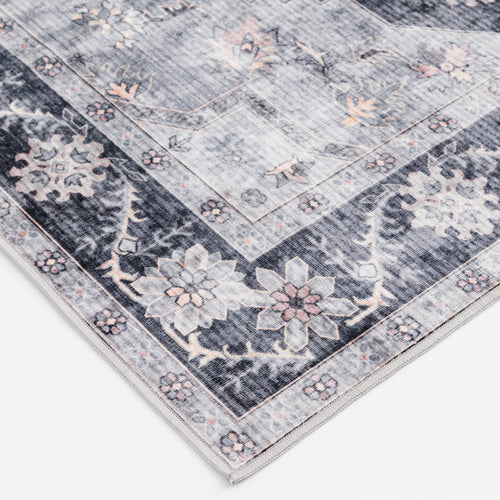  Washable Persian Area Rug, Gray, 7'2"x9'10"