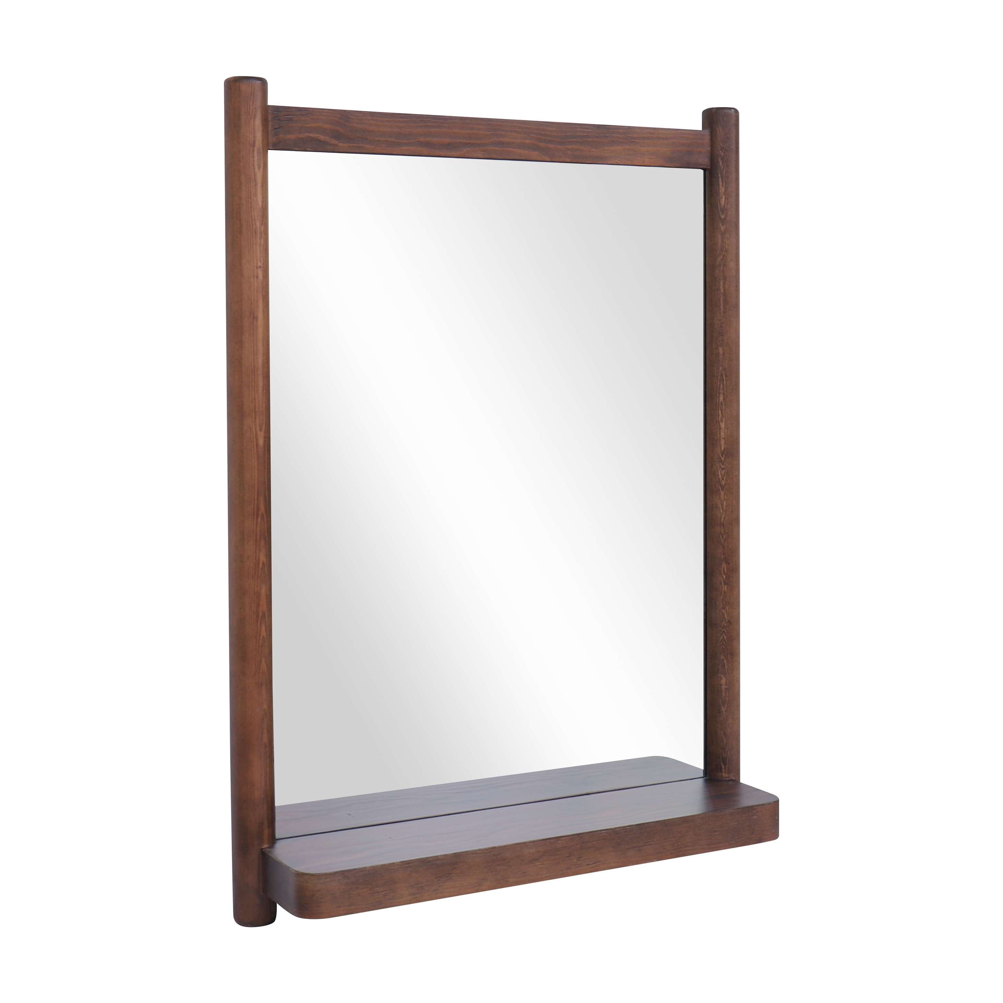  Craftsman Solid Wood Wall Mirror, 21.5 x 30 Inch, Walnut Finish