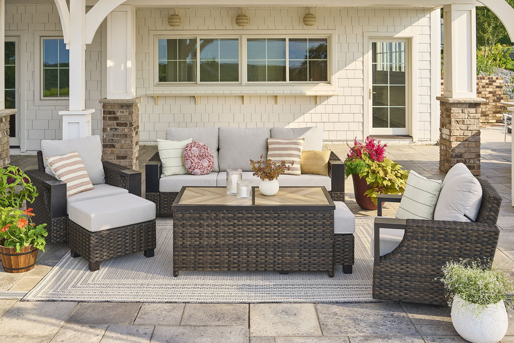  Rockport Ceramic Tile Outdoor Coffee Table, Brown
