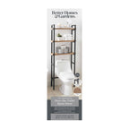  Jace 3-Shelf over-the-Toilet Storage Shelf with Black Frame and Oak Shelves