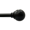  1" Matte Black Metal Ball Single Curtain Rod 32-120"