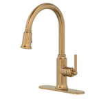 Modern Heirloom Pull Down Kitchen Faucet, Heritage Gold