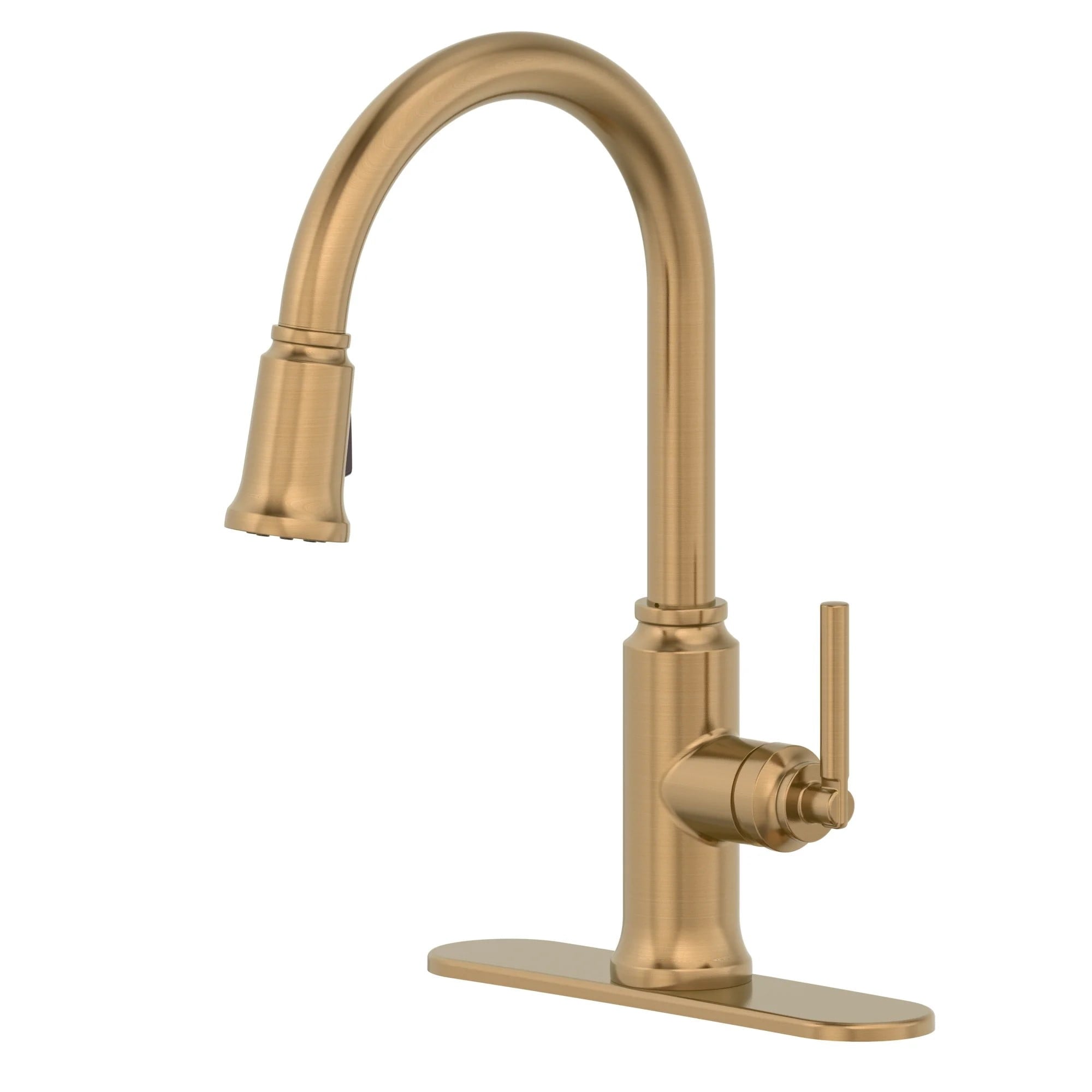  Modern Heirloom Pull Down Kitchen Faucet, Heritage Gold