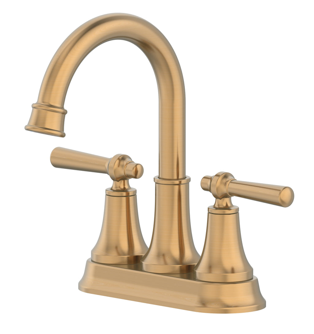  Modern Heirloom 4" Centerset Bathroom Faucet in Heritage Gold