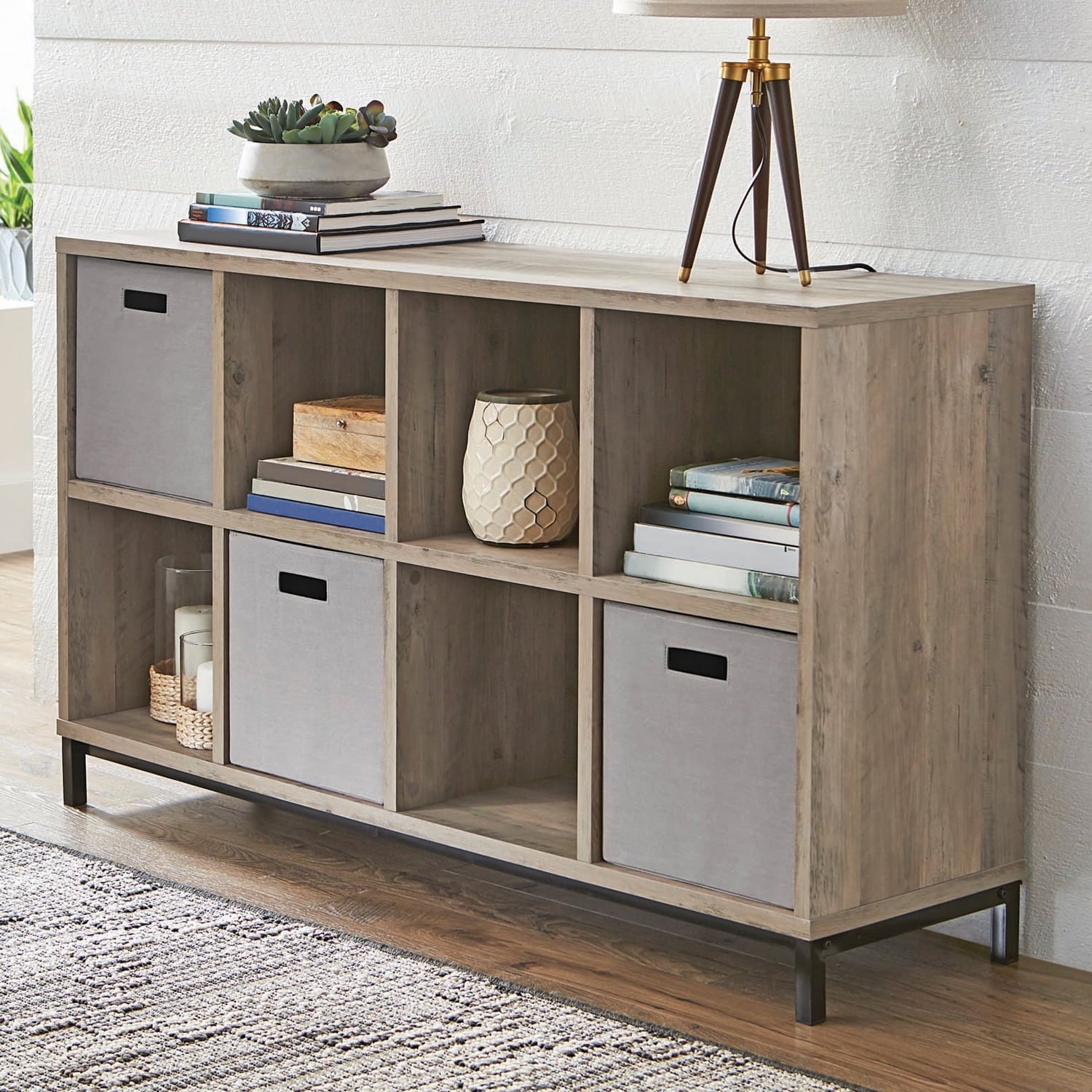 Homora™ 8-Cube Organizer with Metal Base, Vintage Walnut