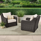  Bellamy Outdoor 2pk Lounge Chairs, Dark Brown