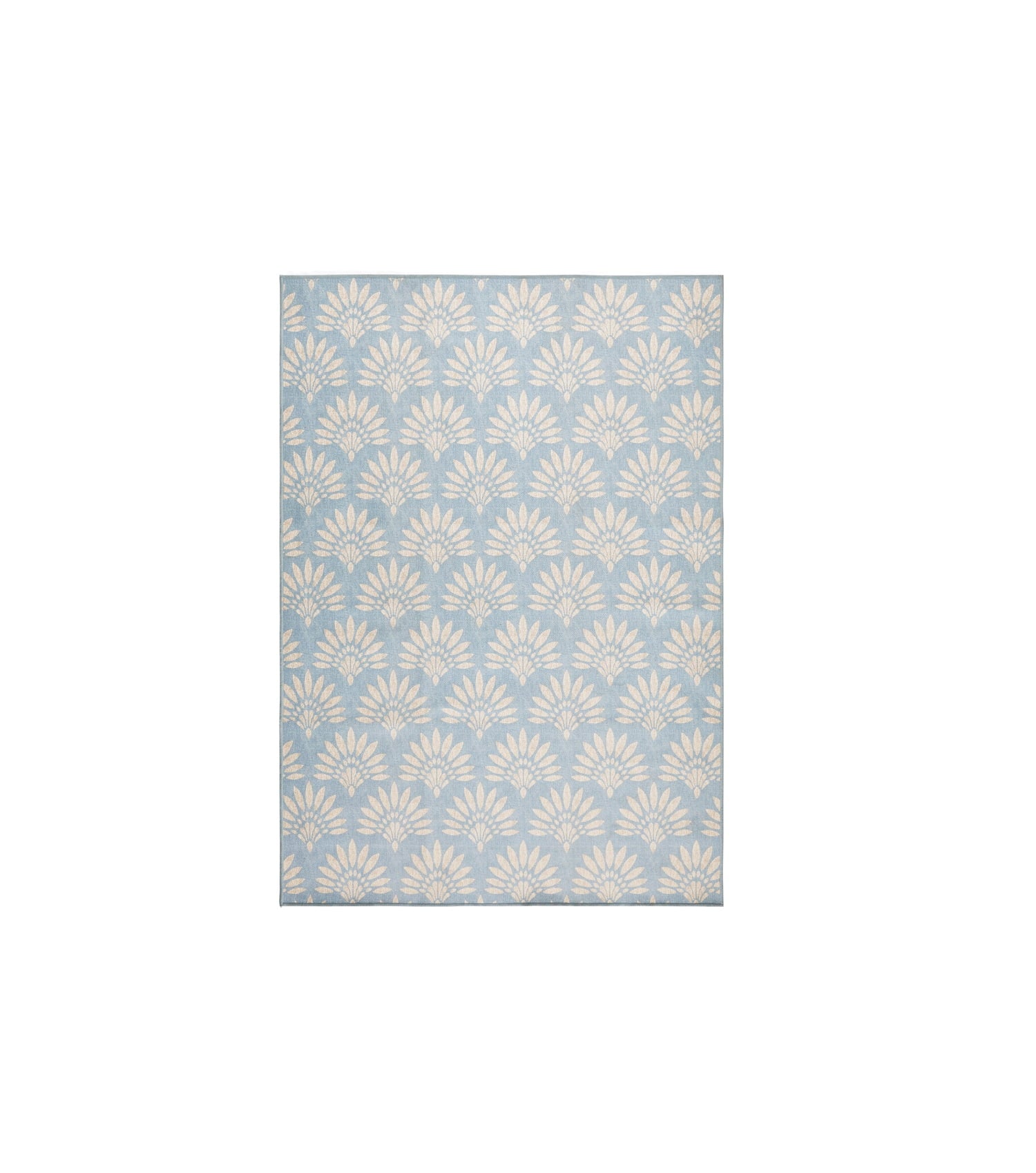  Blue Fan Palm Outdoor Washable Area Rug, 5' x 7'