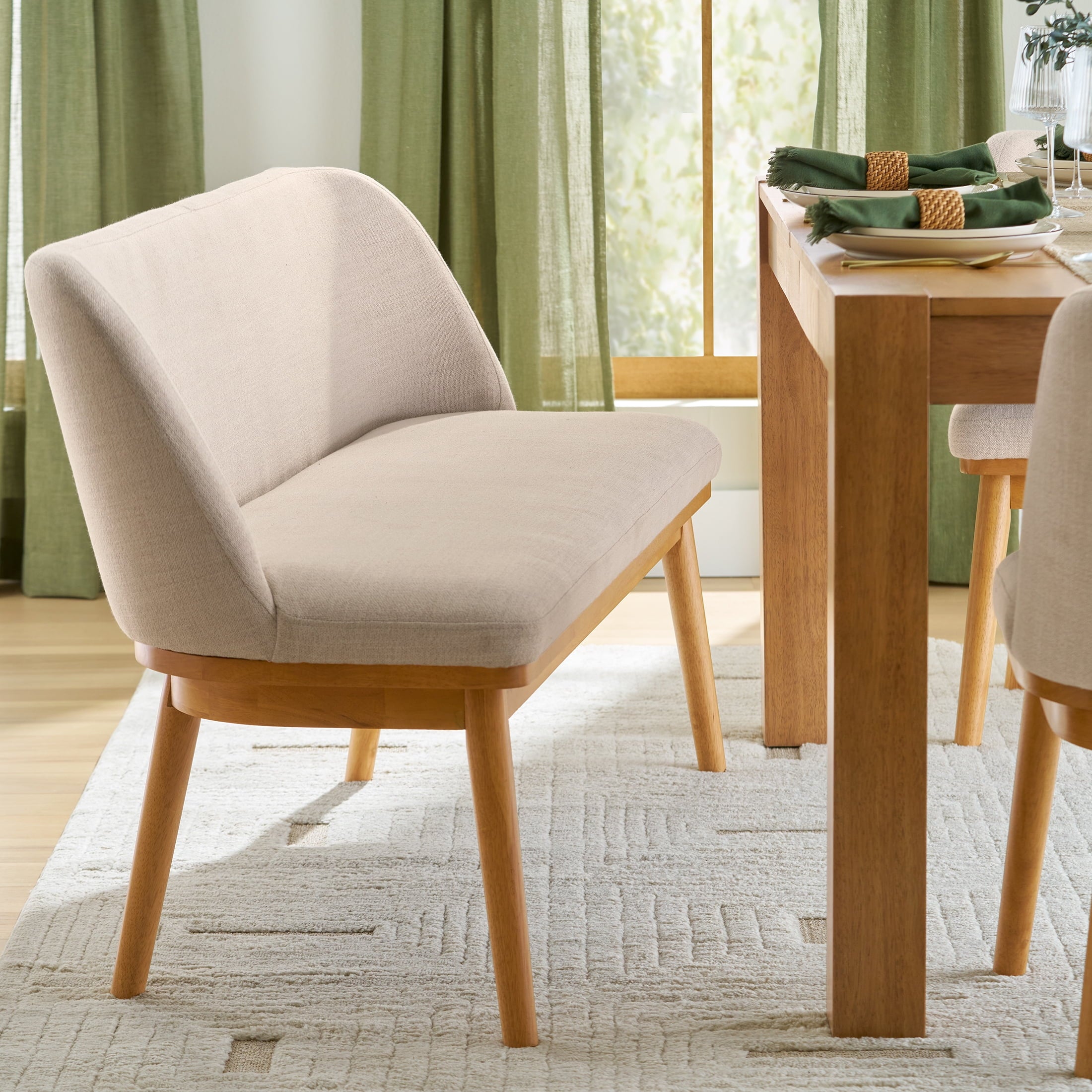  Springwood Dining Bench, Light Honey