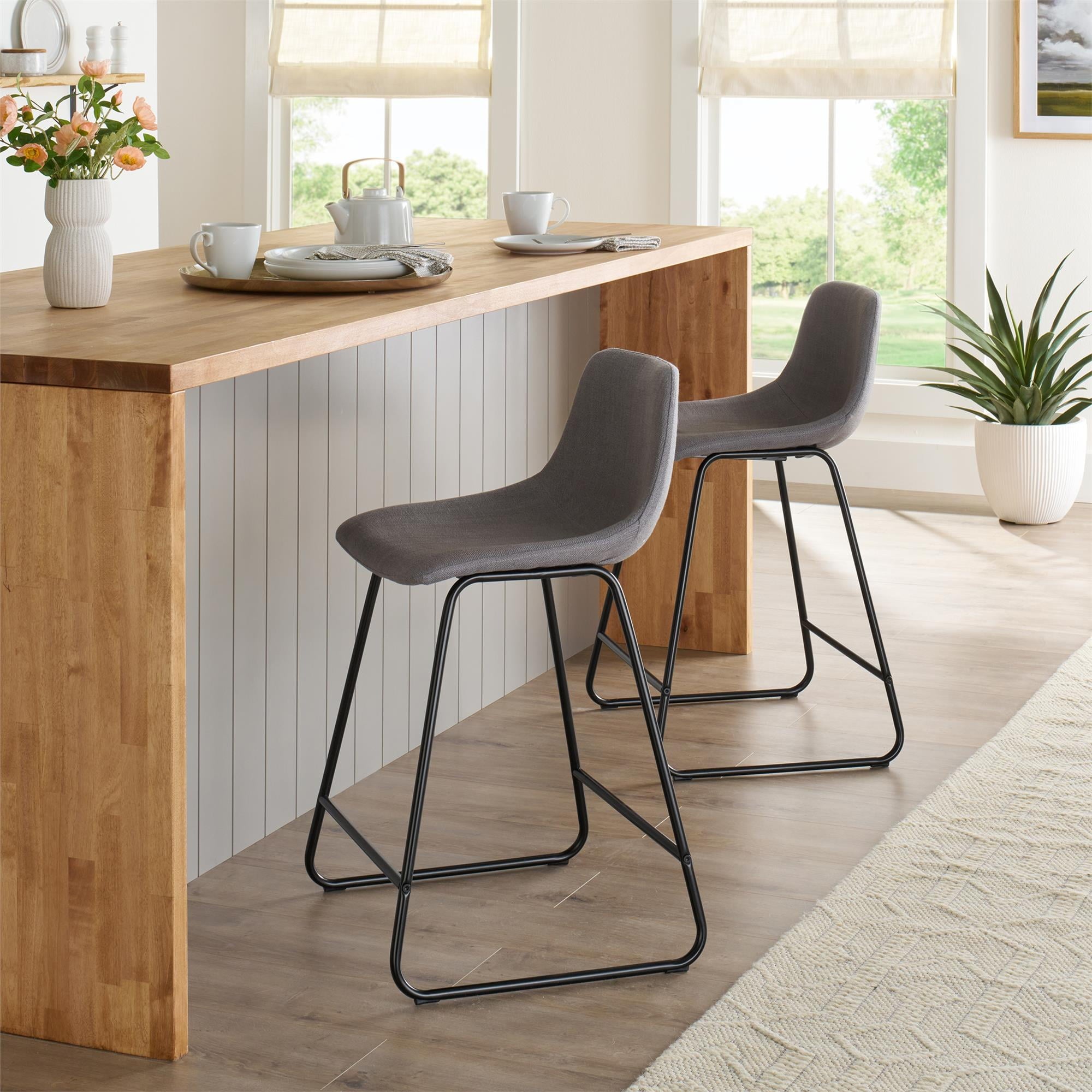 Homora™ Farley Scoop Counter Height Stool, Camel Faux Leather
