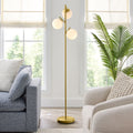  3-Globe Floor Lamp Modern Freestanding Lamp Living Room w/Foot Switch