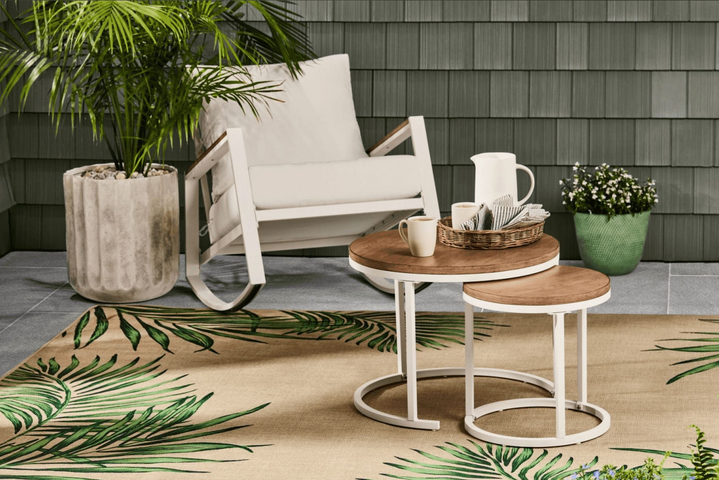 Homora™ Marlow Outdoor 2pk Patio Nesting Tables, Black