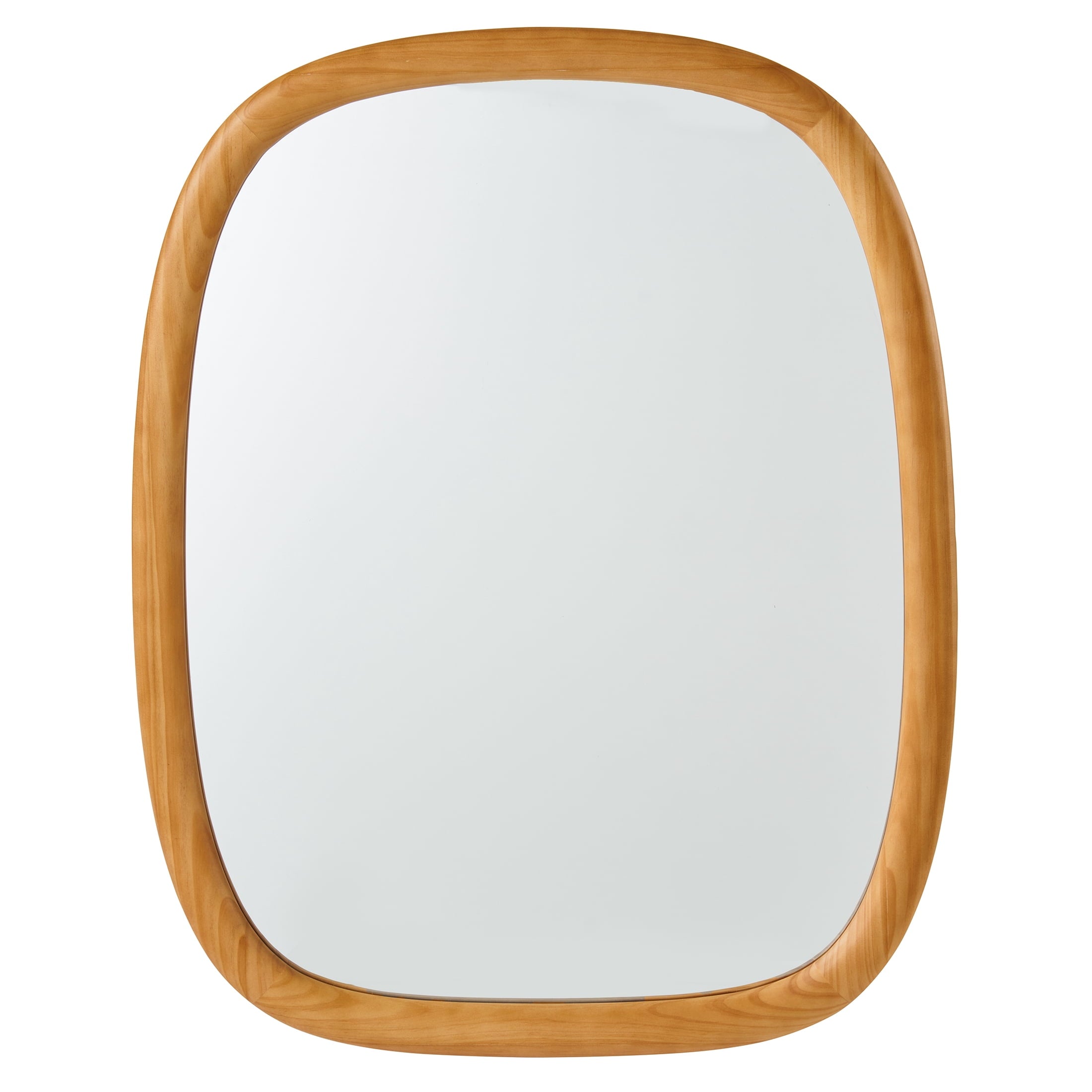  Soft Organic Wood Frame Wall Mirror, 24x30 Inch, Natural