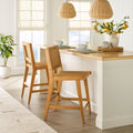  Vista Woven Counter-Height Stools 2 Pack, Light Honey Finish