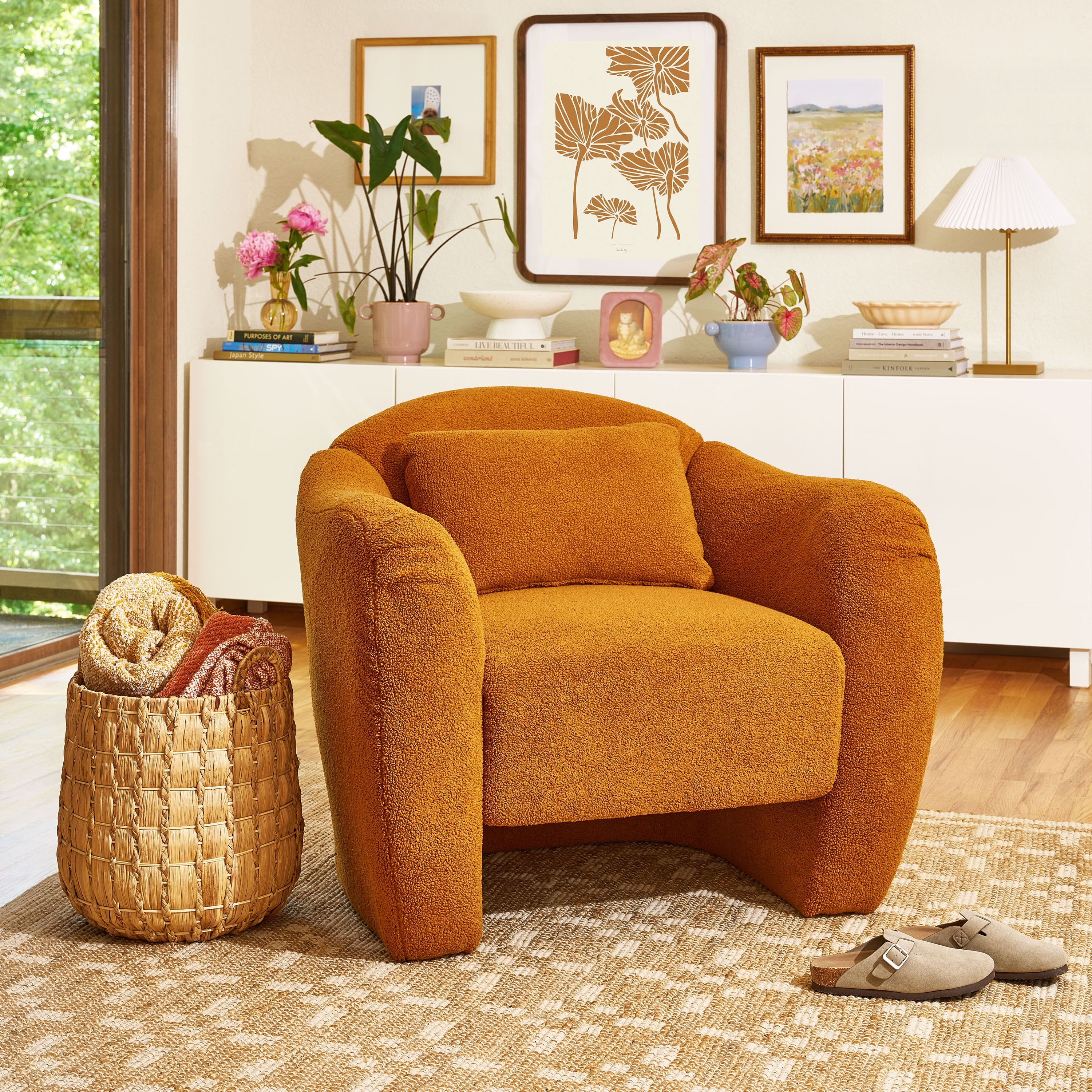 Homora™ Barrymore Teddy Accent Chair by Drew Barrymore, Cream Shearling