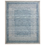  Blue Abstract Wool Blend Indoor Area Rug, 8' x 10'