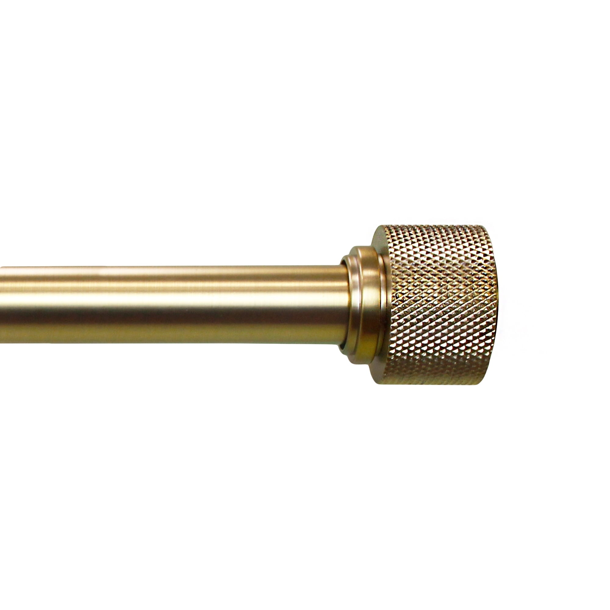 Homora™ 1" Satin Nickel Knurled Cylinder Curtain Rod, 42-120"