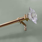  1� Clear Acrylic Square Single Curtain Rod, Brass, 42-120�