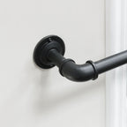  1" Industrial Pipe Single Curtain Rod 42-120" Wrought Iron