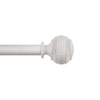  1" Textured Knob Curtain Rod, 42-120", White