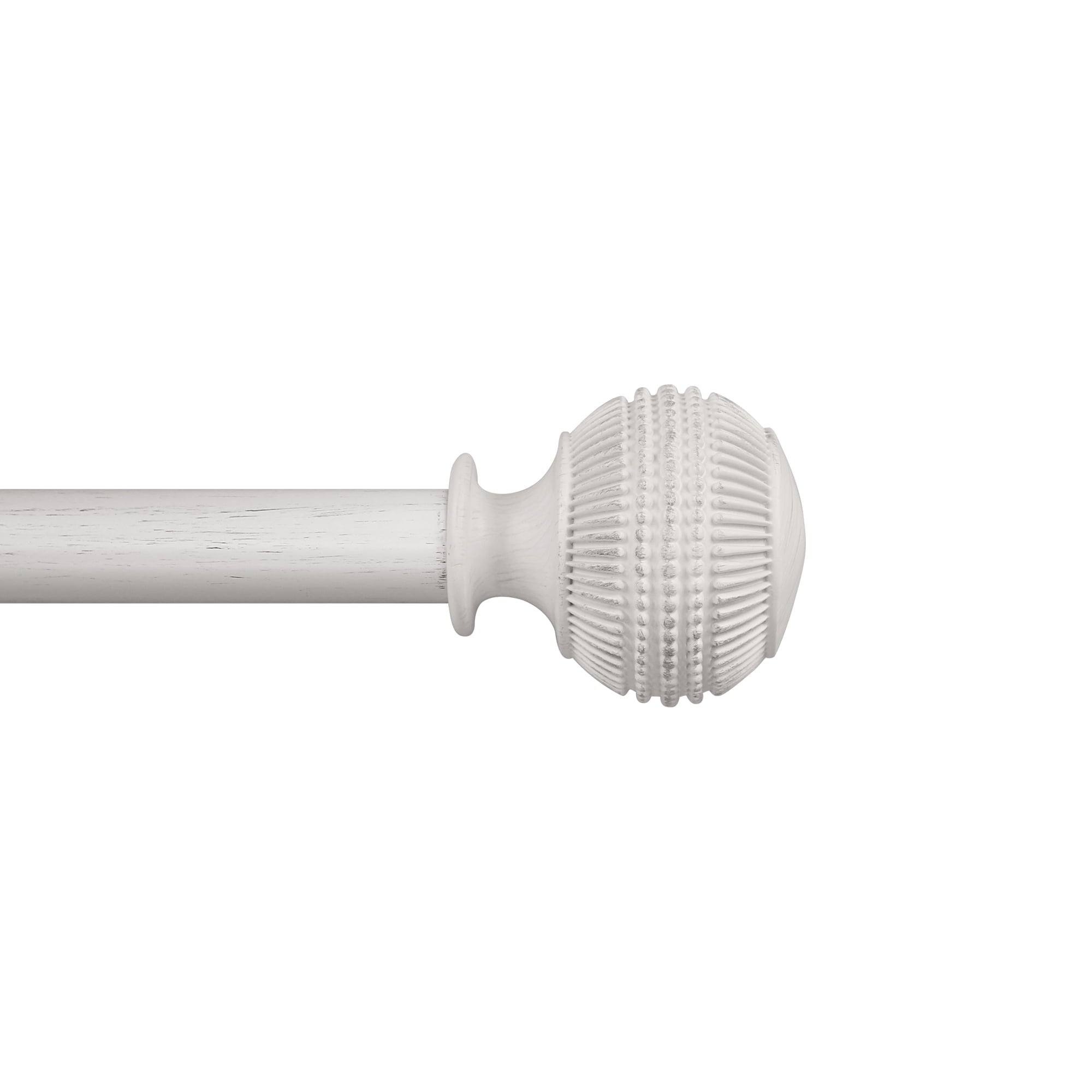  1" Textured Knob Curtain Rod, 42-120", White