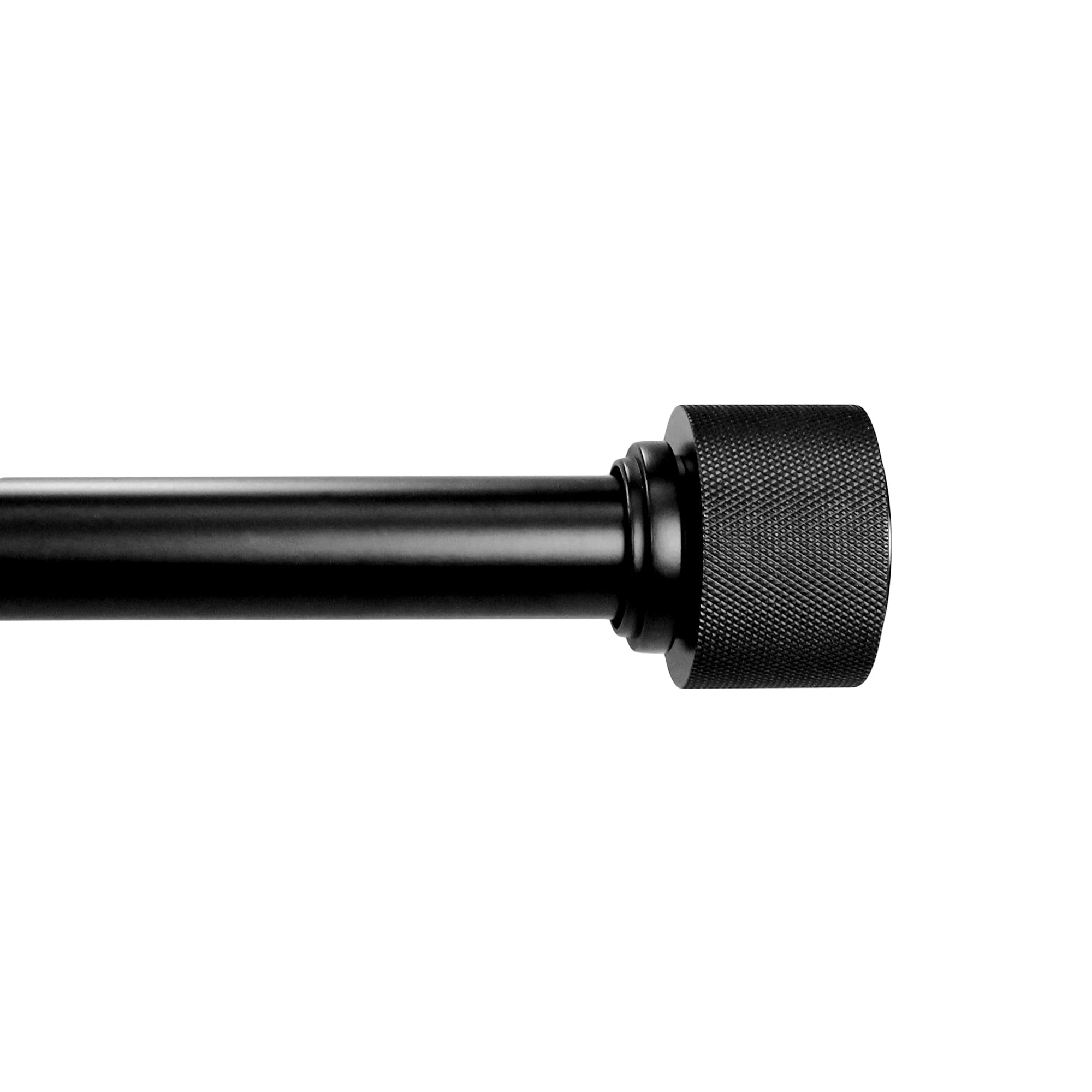 Homora™ 1" Satin Nickel Knurled Cylinder Curtain Rod, 42-120"