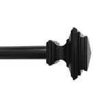  1� Metal Square Single Curtain Rod, Matte Black, 42-120�