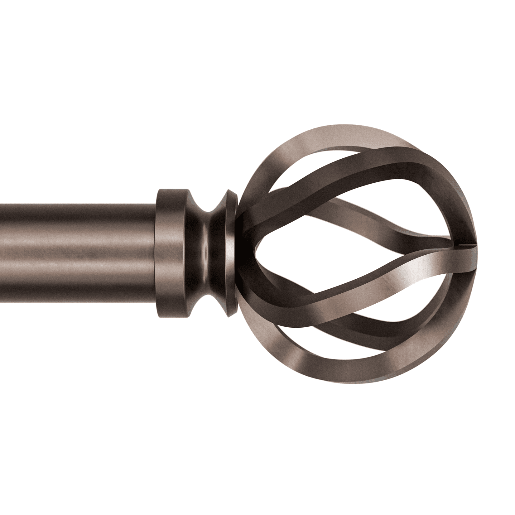 Homora™ 1" Matte Black Cage Adjustable Single Curtain Rod Set, 120" to 180"