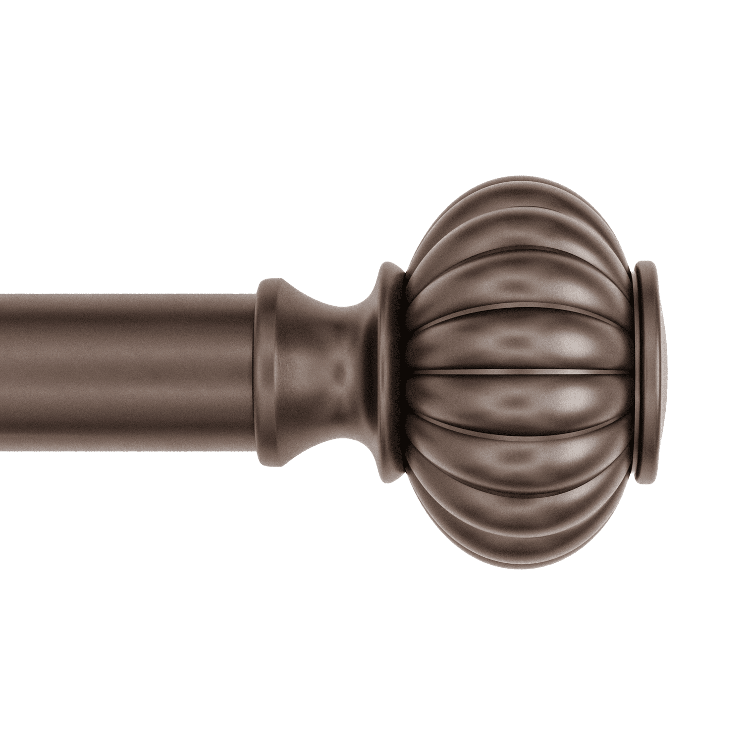 Homora™ 1" Matte Black Ribbed Knob Adjustable Single Rod Set, 42"-120"