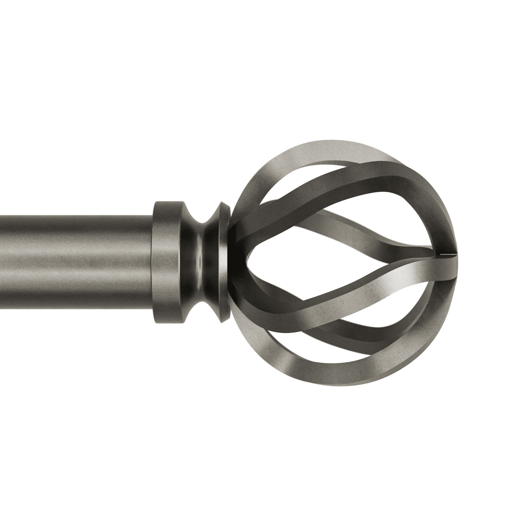 Homora™ 1" Matte Black Cage Adjustable Single Curtain Rod Set, 120" to 180"