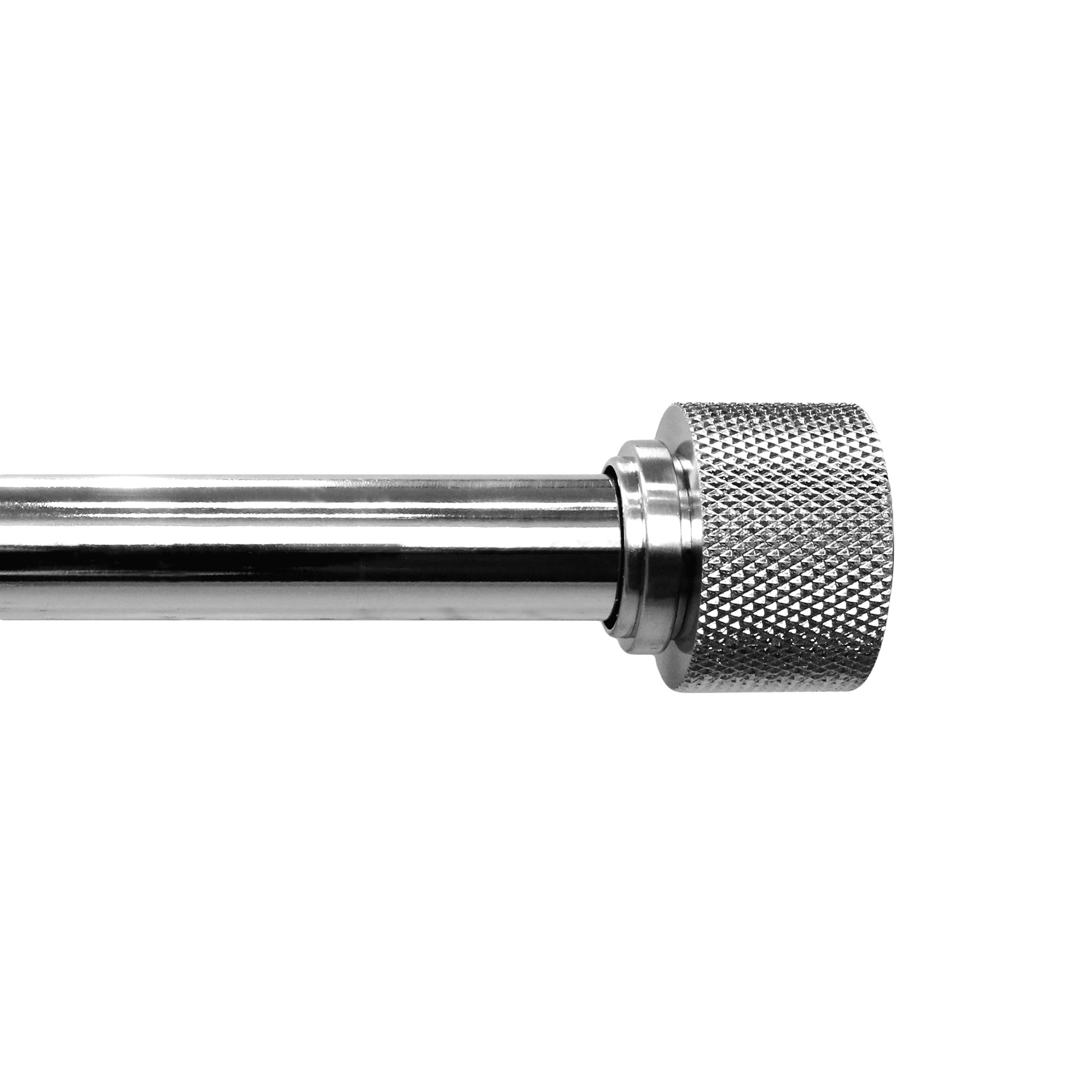  1" Satin Nickel Knurled Cylinder Curtain Rod, 42-120"