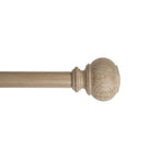  1 in. Natural Wood Poly Single Curtain Rod, 42-120"