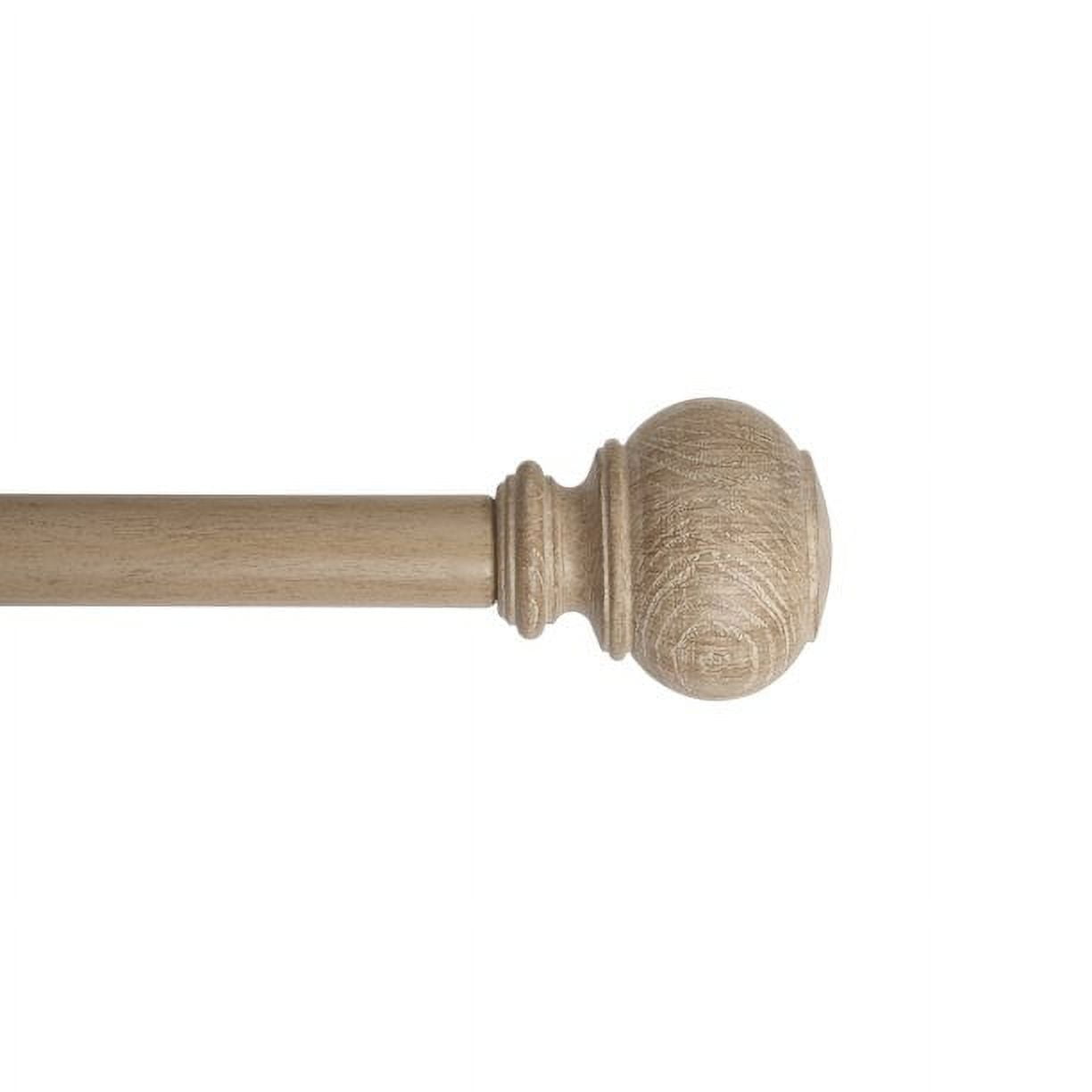  1 in. Natural Wood Poly Single Curtain Rod, 42-120"
