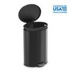 Homora™ Kitchen Trash Can, 10.5 Gallon Stainless Steel Oval Step Garbage Bin with Soft Close Lid, Silver