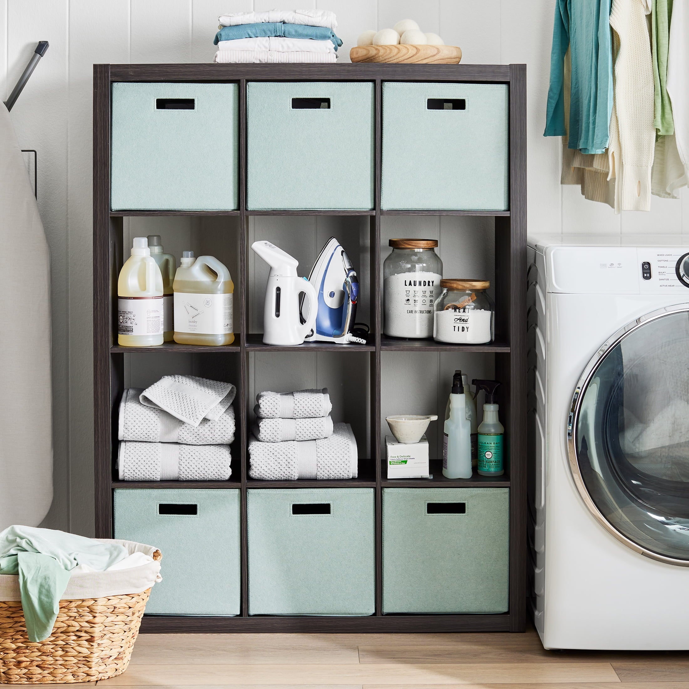 Homora™ 12 Cube Storage Organizer, White Texture