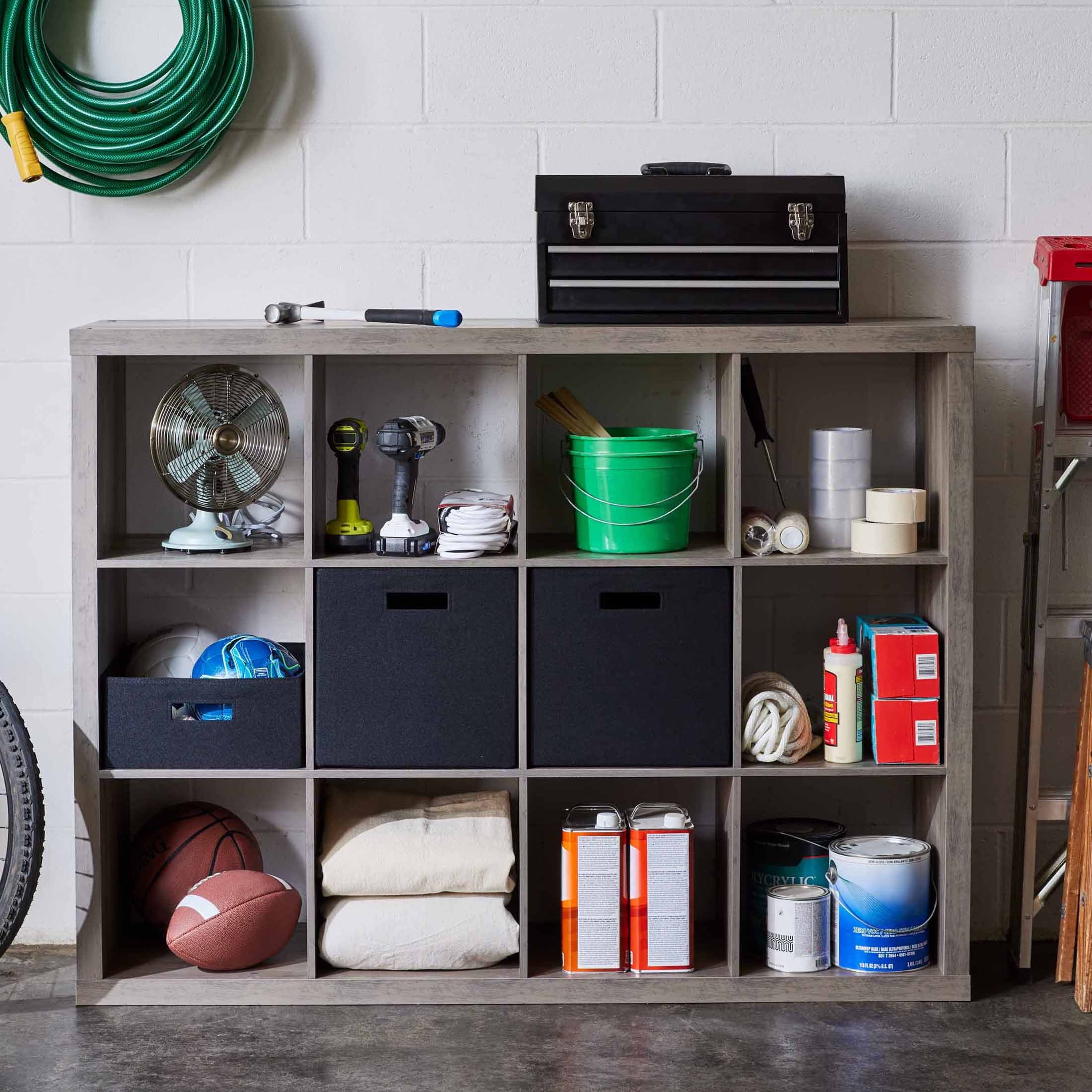 Homora™ 12 Cube Storage Organizer, White Texture