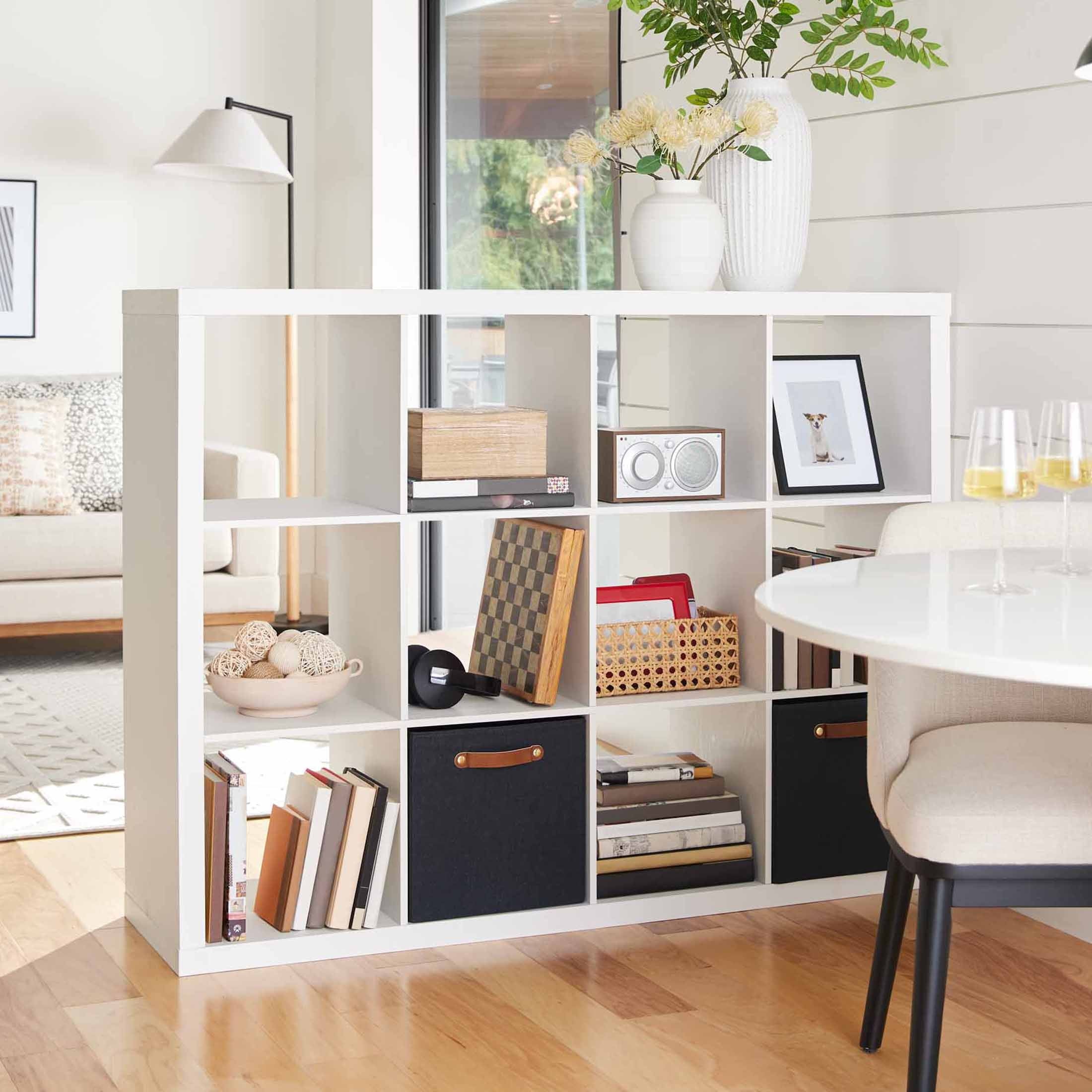  12 Cube Storage Organizer, White Texture