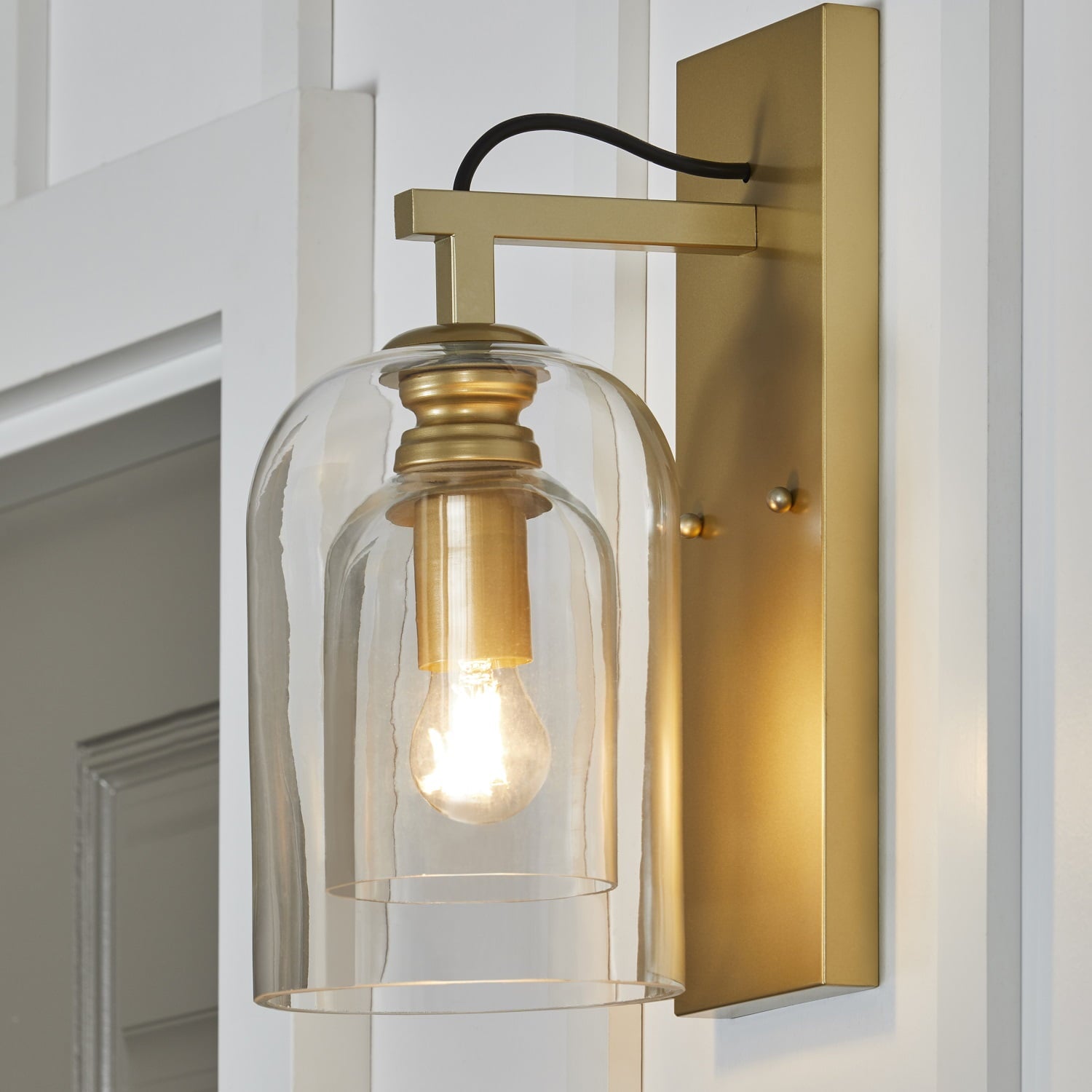  Dome Indoor Wall Sconce Burnished Brass, A15 4W Soft White, Medium Base, Dimmable, 1 pack