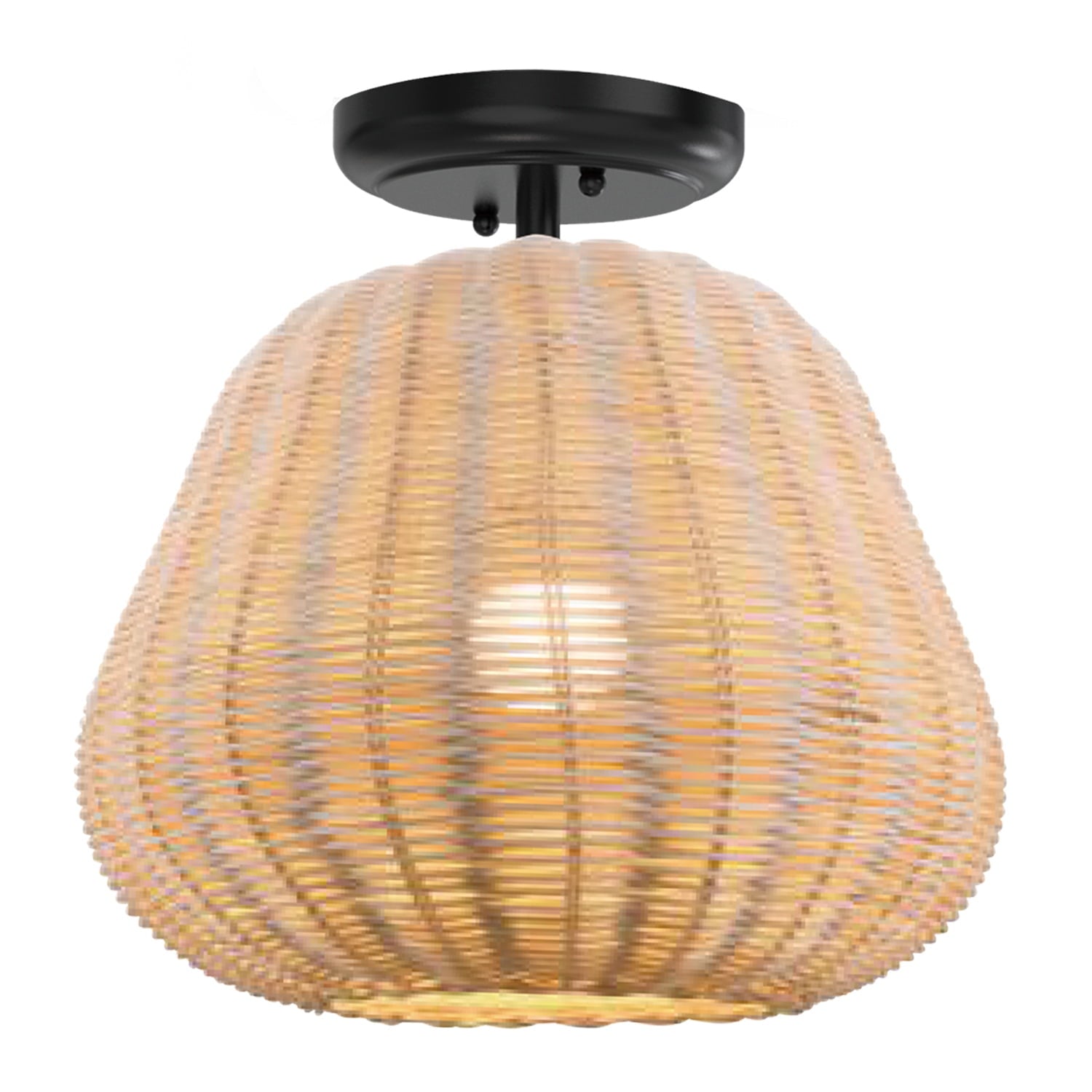  Nature Woven Ceiling Light, A19 60W Soft White, Medium Base, Dimmable, 1 pack