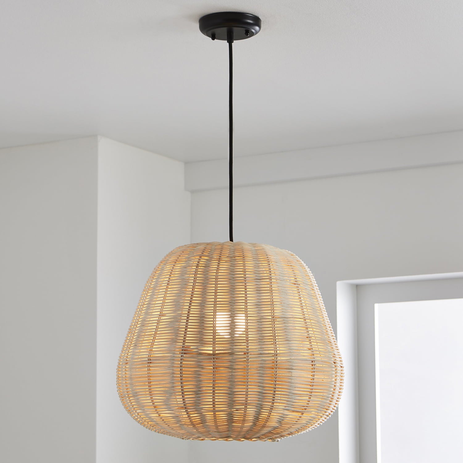 Homora™ Nature Woven Ceiling Light, A19 60W Soft White, Medium Base, Dimmable, 1 pack