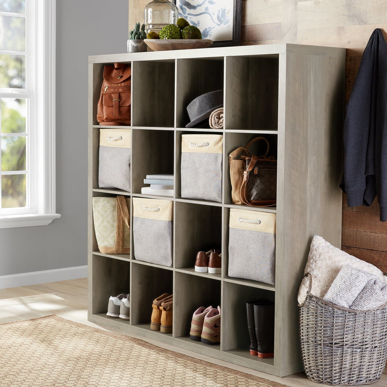 Homora™ 16 Cube Storage Organizer, White Texture