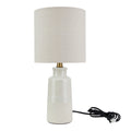 17" Reactive Glaze Ceramic Table Lamp with Off-White Shade