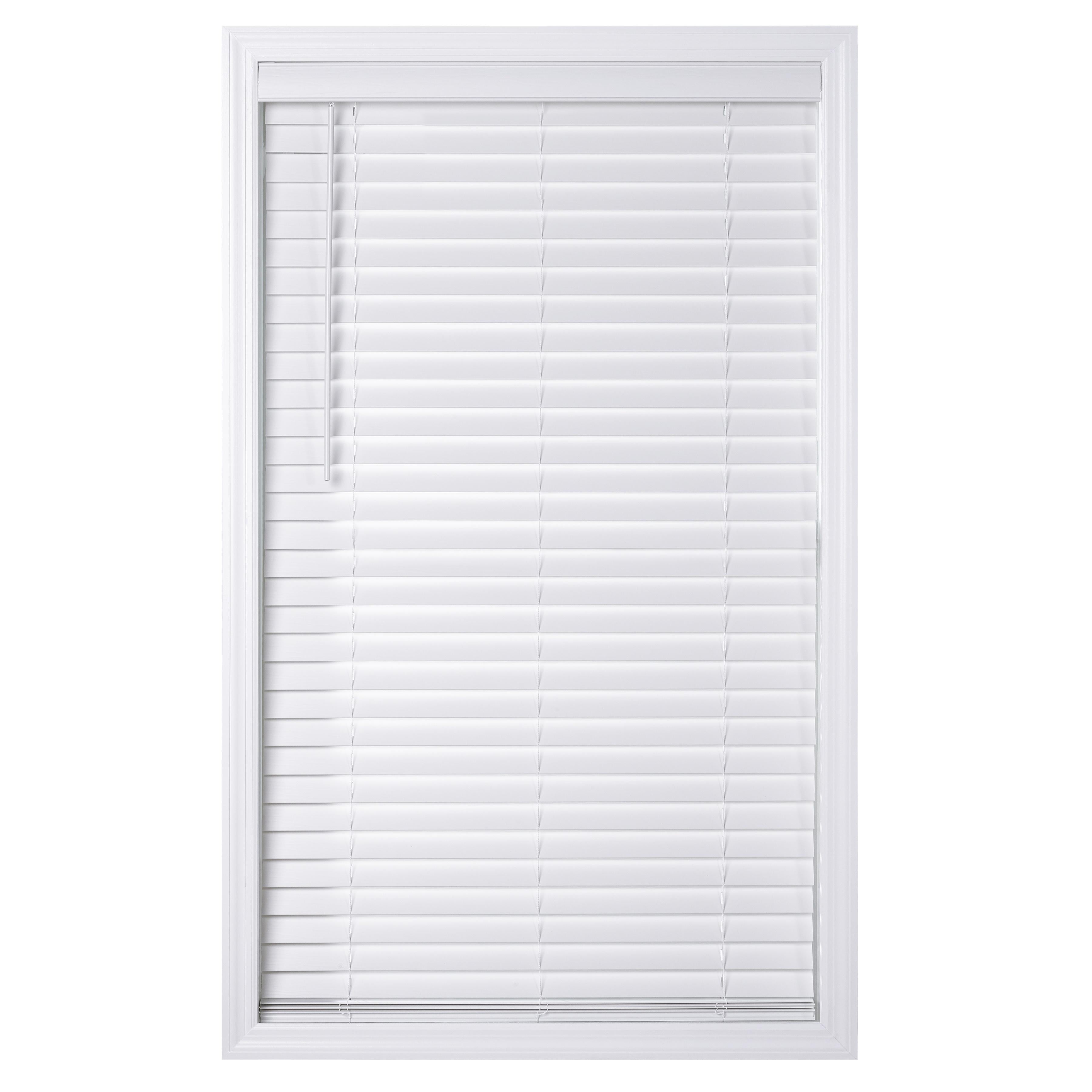  2" Cordless Faux Wood Horizontal Blinds, White, 32" W x 64" L