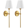  Contemporary Indoor 2-Pack Convertible LED Sconce Table Lamp, Gold